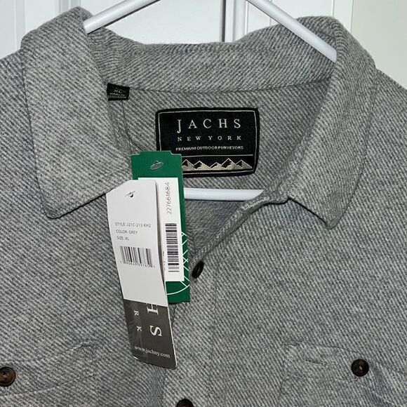 Jachs New York Softest Gray Fleece Button down Shirt Jacket-XL New w/tags $158 - Picture 2 of 6